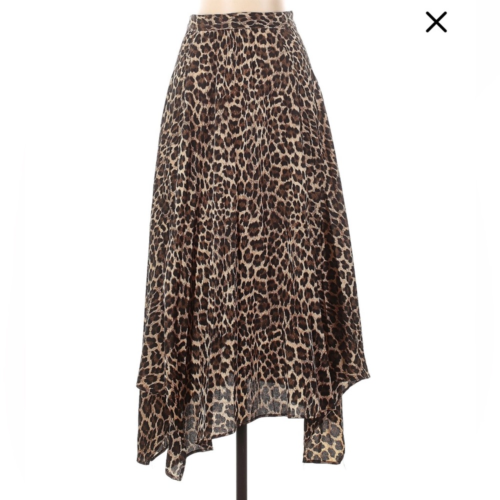 NWOT Zara Leopard Print Asymmetrical Skirt